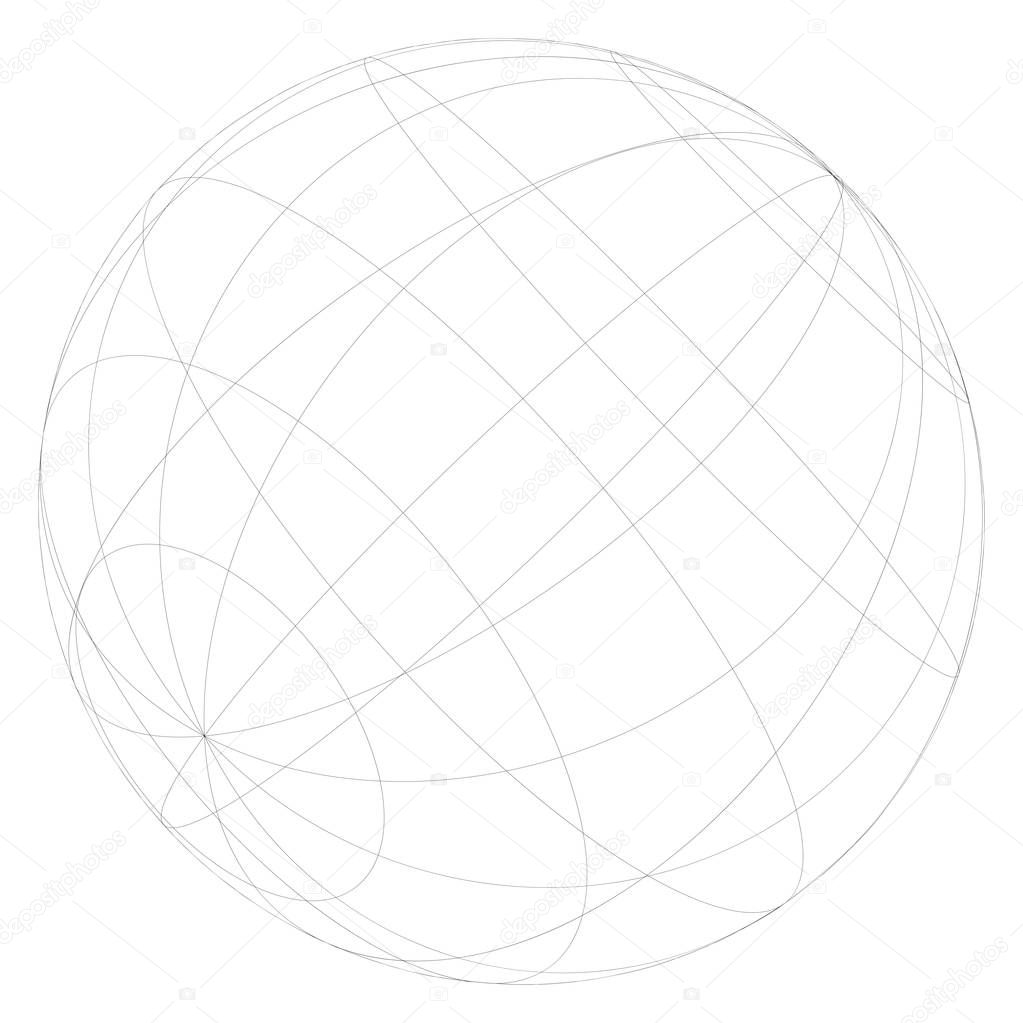 Sphere, 3d circle shape. Abstract ball, globe, orb design. Spher