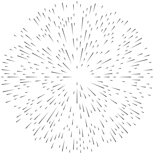 Radiaal straal, straal lijnen. Circulaire straling strepen patroon. Glea — Stockvector