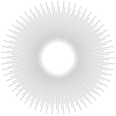 Radyal ışın, ışın çizgileri. Dairesel radyasyon çizgileri. Glea