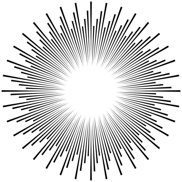 Rayon radial, lignes de faisceau. Modèle de rayures circulaires. Glea ! — Image vectorielle