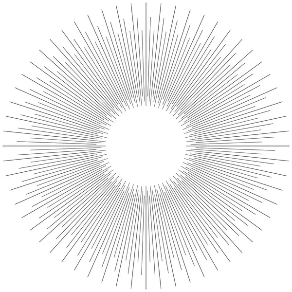 Rayon radial, lignes de faisceau. Modèle de rayures circulaires. Glea ! — Image vectorielle
