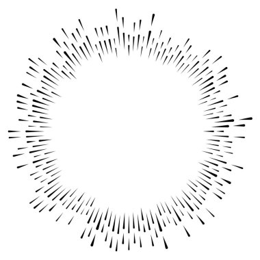 Radyal, yayılan ışınlar, ışınlar yıldız patlaması, güneş patlaması çizgileri. Cirkula