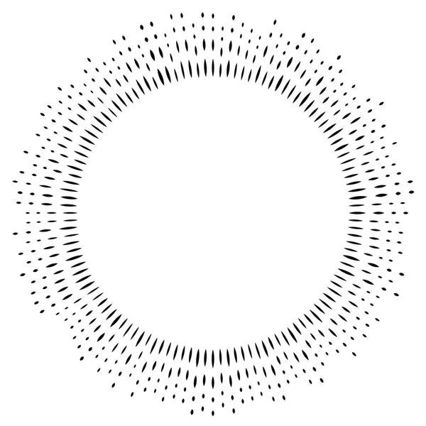 Rayonnements radiaux, rayonnements, sursauts d'étoiles, rayons solaires. Circulation — Image vectorielle