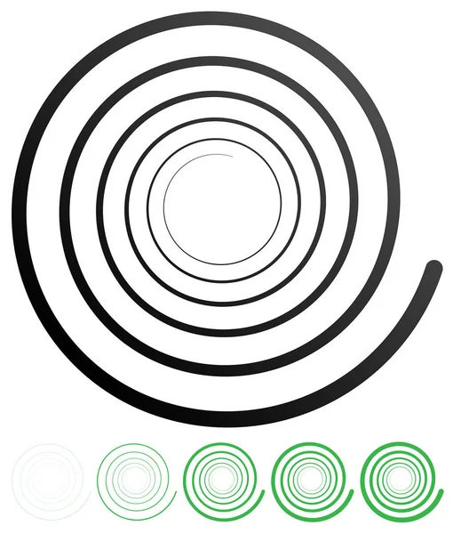 Abstrakte Spirale Drehung Radiale Wirbel Wirbel Kurvige Wellige Linien Element — Stockvektor