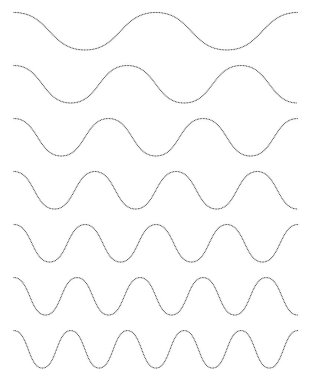 Dalgalı, dalgalı (zikzak) çizgi elemanı ayarlayın. Sallayarak etkisi olan satırlar