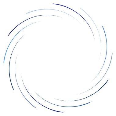 Soyut spiral, büküm. Radyal girdap, kıvrımlı, dalgalı çizgiler elemanı. Dairesel, eşmerkezli döngü deseni. Dön, girdap tasarımı. Kasırga, girdap illüstrasyon