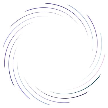 Soyut spiral, büküm. Radyal girdap, kıvrımlı, dalgalı çizgiler elemanı. Dairesel, eşmerkezli döngü deseni. Dön, girdap tasarımı. Kasırga, girdap illüstrasyon