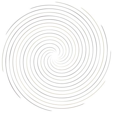 Soyut spiral, büküm. Radyal girdap, kıvrımlı, dalgalı çizgiler elemanı. Dairesel, eşmerkezli döngü deseni. Dön, girdap tasarımı. Kasırga, girdap illüstrasyon