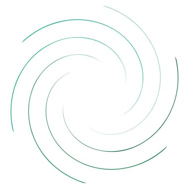 Soyut spiral, büküm. Radyal girdap, kıvrımlı, dalgalı çizgiler elemanı. Dairesel, eşmerkezli döngü deseni. Dön, girdap tasarımı. Kasırga, girdap illüstrasyon