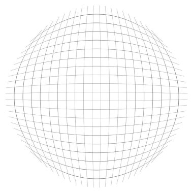 Orb, sphere with squares line mesh, grid. Circular, concentric e clipart