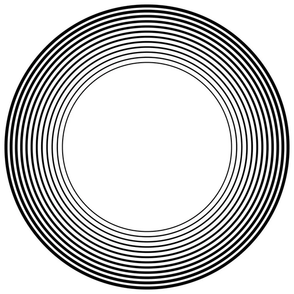 Концентрична, радіальна схема кола. Випромінювання, кругова спіраль , — стоковий вектор