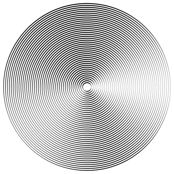 Circles concentriques et radiaux. Rayonnement, spirale circulaire , — Image vectorielle