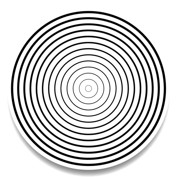 Ομόκεντρα, ακτινικοί κύκλοι. Ακτινοβολώντας, κυκλική σπείρα, — Διανυσματικό Αρχείο