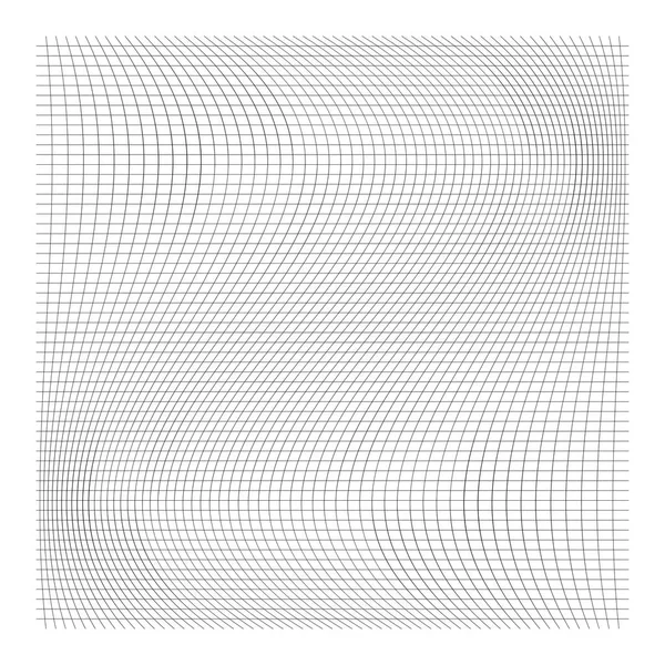 Griglia ondulata e ondulata, rete di linee sottili. Stringere, allungare distorcere — Vettoriale Stock