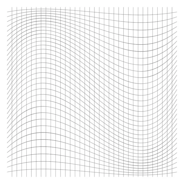 Golvend, zwaaiende grid, mesh van dunne lijnen. Squeeze, Stretch vervormen — Stockvector