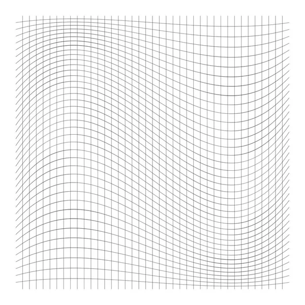 Rejilla ondulada, ondulada, malla de líneas delgadas. Apretar, estirar distorsionar — Archivo Imágenes Vectoriales