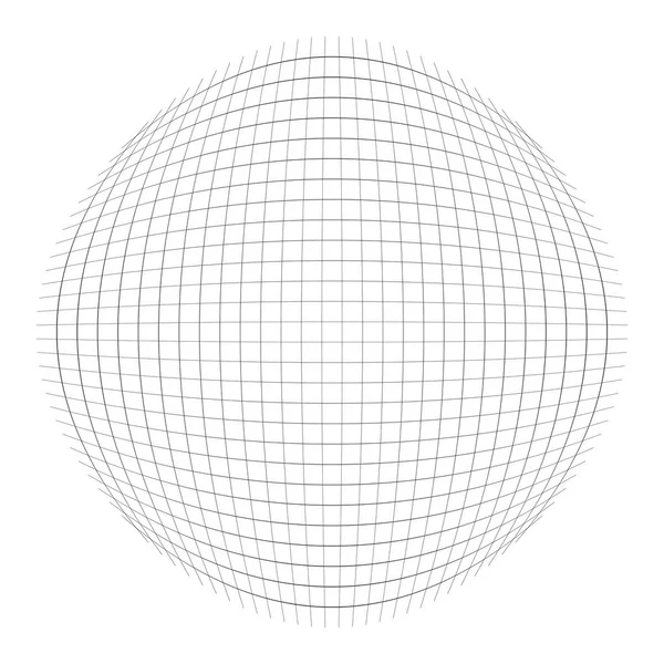 Orbe, sphère avec maille carrée, grille. Circulaire, concentrique e — Image vectorielle