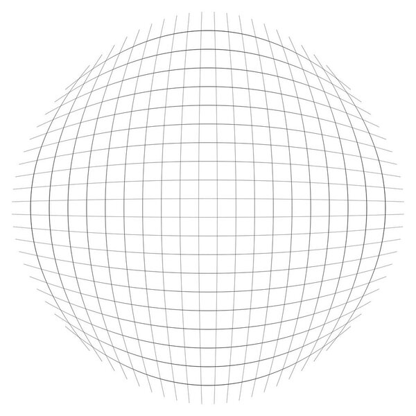 Orb, sphere with squares line mesh, grid. Circular, concentric e