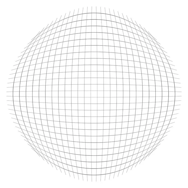 Sphère filaire, globe. Orbe, cercle avec maille, lignes de grille. Conc — Image vectorielle