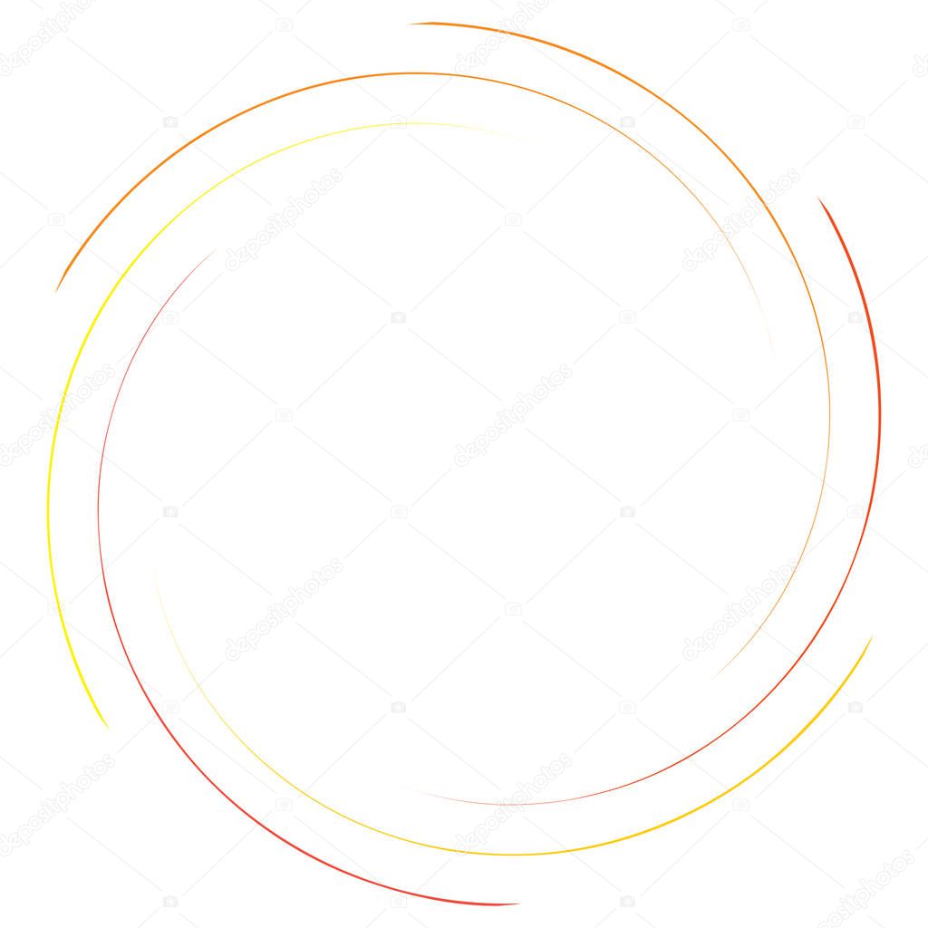 Abstract spiral, twist. Radial swirl, twirl curvy, wavy lines element. Circular, concentric loop pattern. Revolve, whirl design. Whirlwind, whirlpool illustration