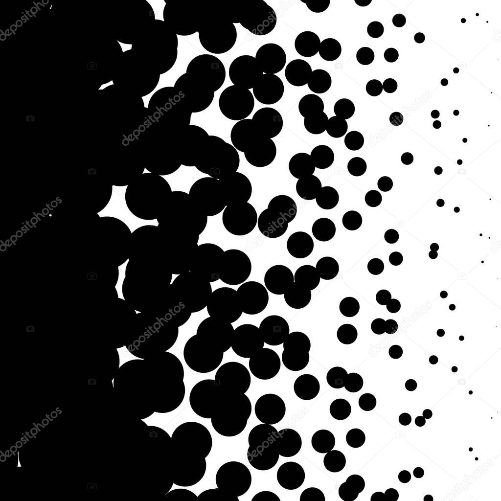 Random circles, dots noise half-tone pattern. Speckles, dotted b