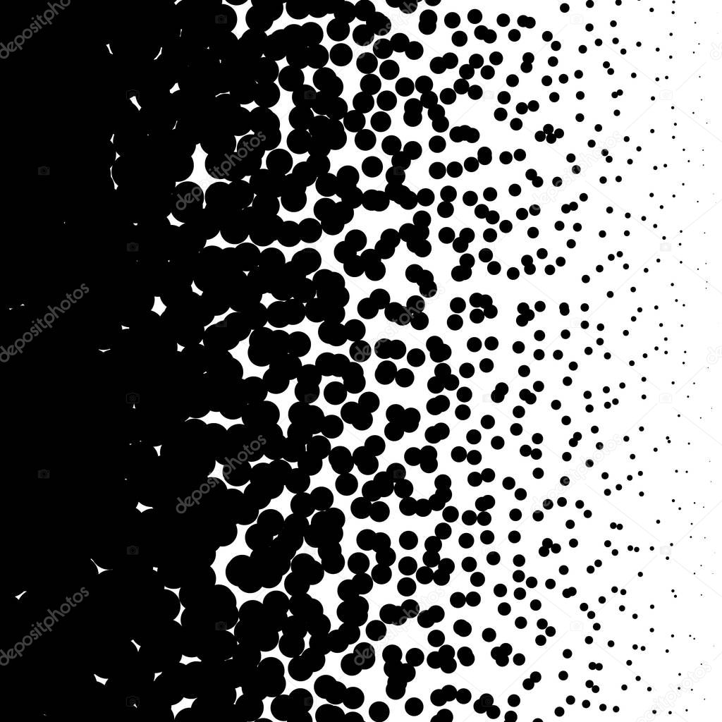 Random circles, dots noise half-tone pattern. Speckles, dotted b