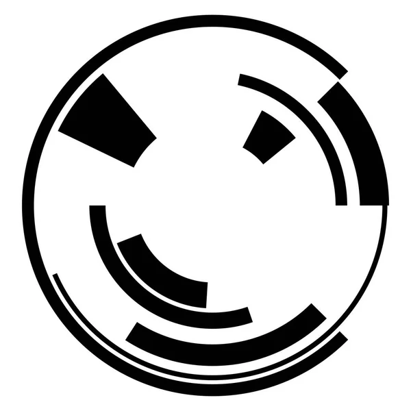 Geometric circle. Sci-fi, high-tech UI circular element — Stock Vector