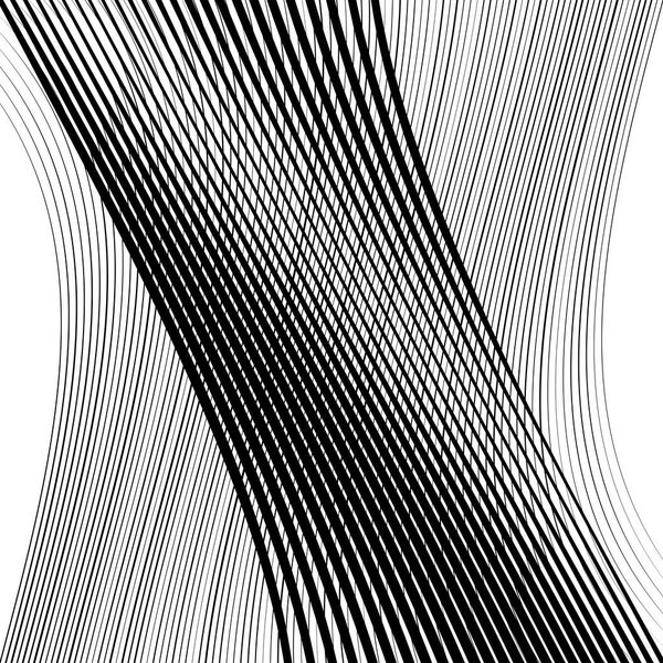 Waving, wavy lines pattern. Billowy, undulating tangle lines gri