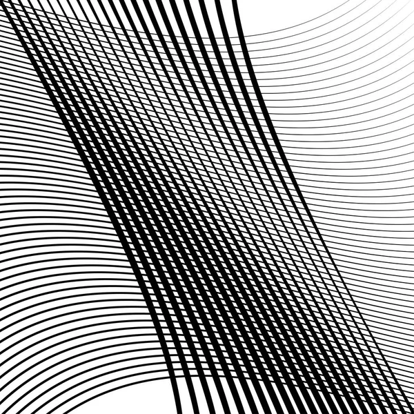 Vinka, vågiga linjer mönster. Billowy, böljande härva Lines GRI — Stock vektor