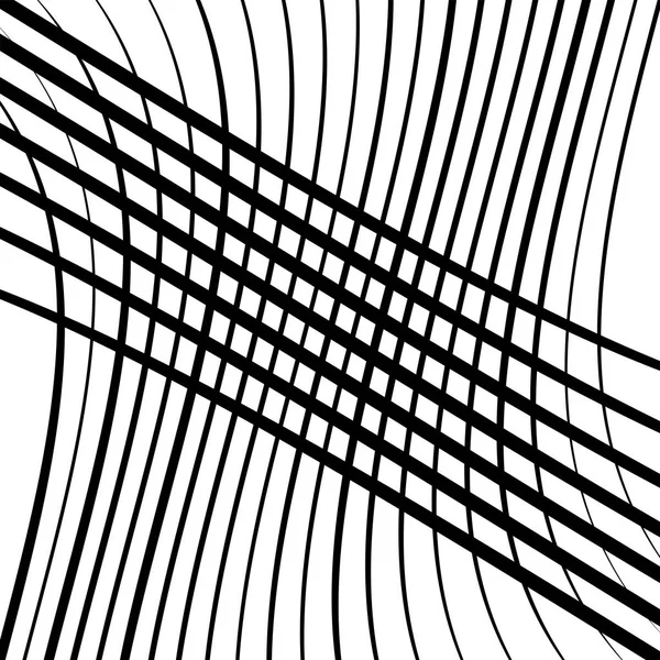 Waving, wavy lines pattern. Billowy, undulating tangle lines gri — Stock Vector