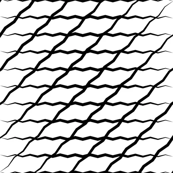 Волнистые, машущие, зигзагообразные линии пересечения сетки. Абстра — стоковый вектор