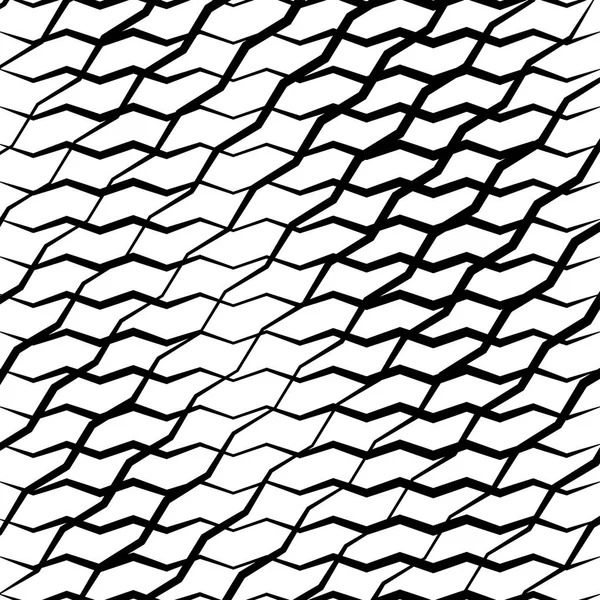 Vågig, vinka, sicksack Lines crosshatch rutnät, mesh mönster. Abstr — Stock vektor