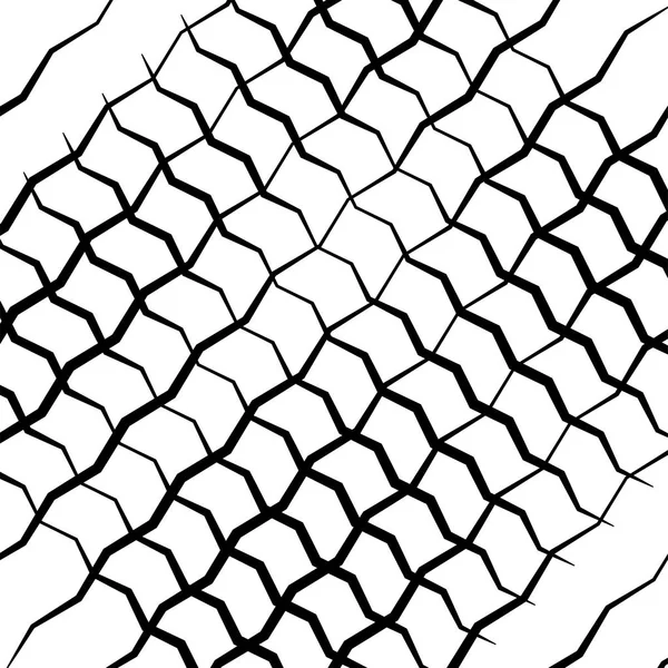 Wellenförmige, winkende, zickzackige Linien kreuzen Gitter, Maschenmuster. abstra — Stockvektor