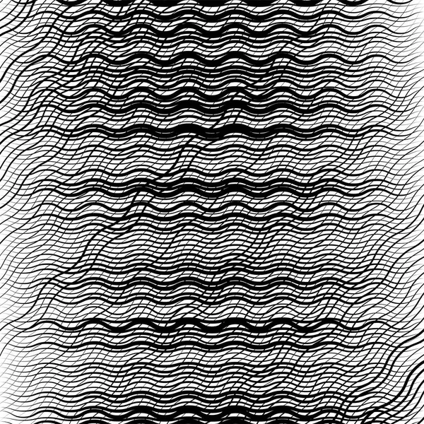 Ondulado, ondulado, líneas en zigzag rejilla de cruce, patrón de malla. Abstra — Archivo Imágenes Vectoriales