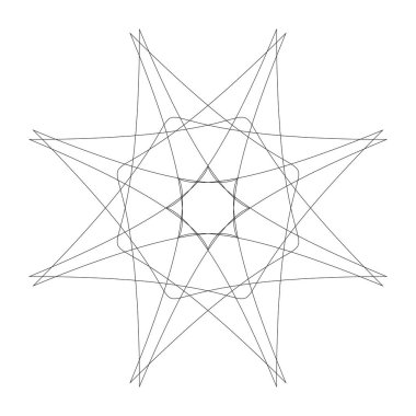 Editable hatları ile dairesel geometrik tasarım elemanı(lar) (outlin