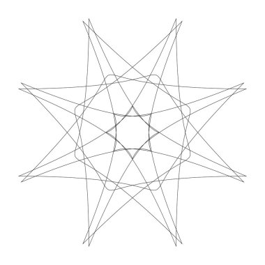 Editable hatları ile dairesel geometrik tasarım elemanı(lar) (outlin