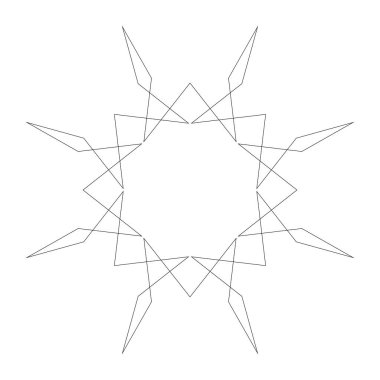 Editable hatları ile dairesel geometrik tasarım elemanı(lar) (outlin