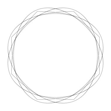 Editable hatları ile dairesel geometrik tasarım elemanı(lar) (outlin