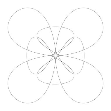 Editable hatları ile dairesel geometrik tasarım elemanı(lar) (outlin