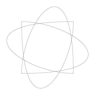 Editable hatları ile dairesel geometrik tasarım elemanı(lar) (outlin