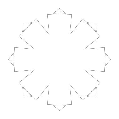 Editable hatları ile dairesel geometrik tasarım elemanı(lar) (outlin