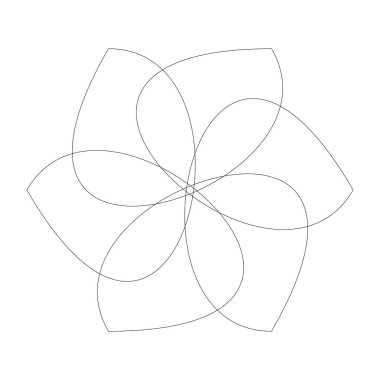 Editable hatları ile dairesel geometrik tasarım elemanı(lar) (outlin