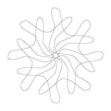 Editable hatları ile dairesel geometrik tasarım elemanı(lar) (outlin