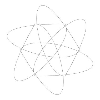 Editable hatları ile dairesel geometrik tasarım elemanı(lar) (outlin