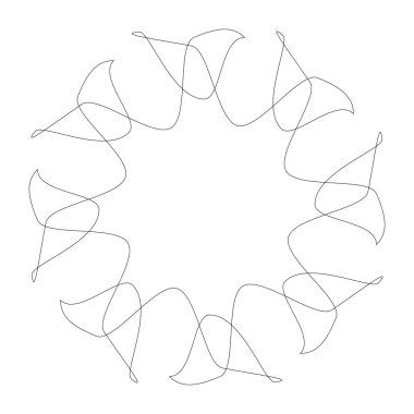 Editable hatları ile dairesel geometrik tasarım elemanı(lar) (outlin