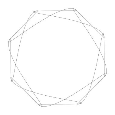 Editable hatları ile dairesel geometrik tasarım elemanı(lar) (outlin