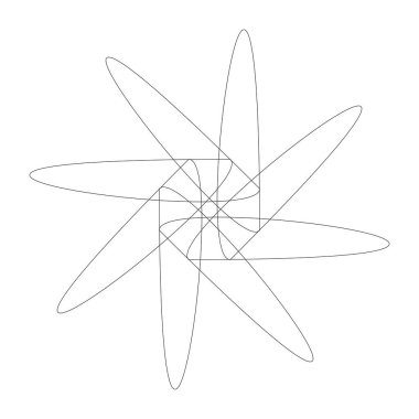 Editable hatları ile dairesel geometrik tasarım elemanı(lar) (outlin