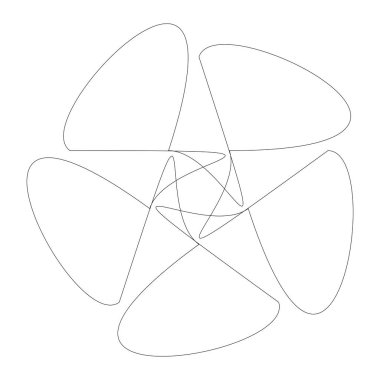 Editable hatları ile dairesel geometrik tasarım elemanı(lar) (outlin