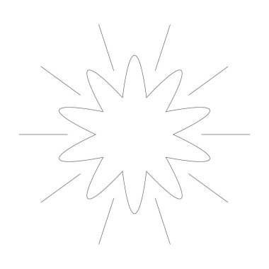 Editable hatları ile dairesel geometrik tasarım elemanı(lar) (outlin