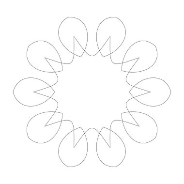 Editable hatları ile dairesel geometrik tasarım elemanı(lar) (outlin